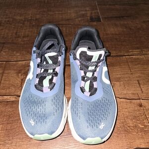 On Cloud Athletic Sneakers in Blue with Mint Accents